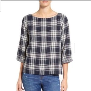 Madewell Herald Tee in Curtis Plaid Blue